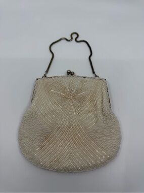 Vintage Macau Beaded Evening Bag in Ivory